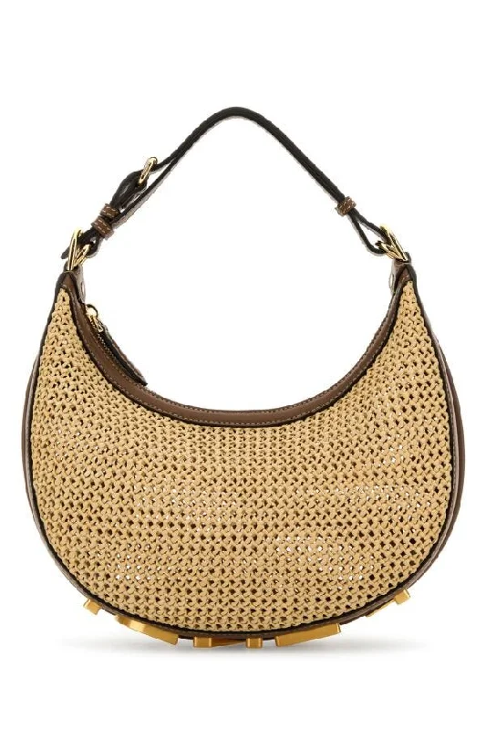 Fendi Women Straw Fendigraphy Handbag