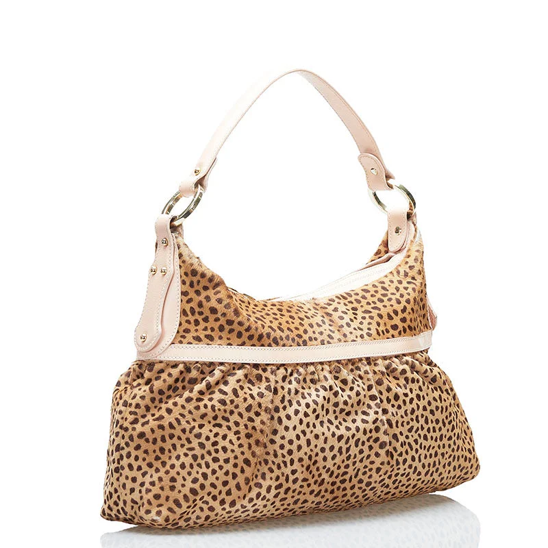 Fendi Leopard Leather Shoulder Bag - '10s