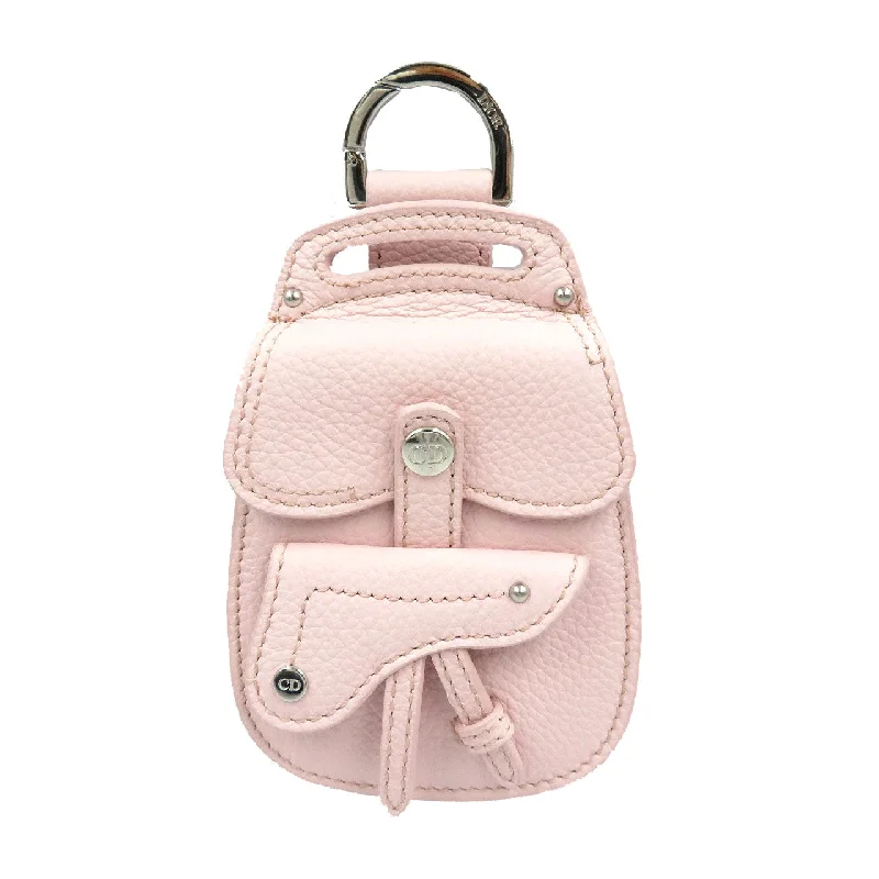 Christian Dior key ring leather pink