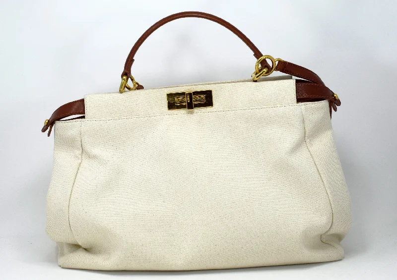 Fendi Peekaboo Large Canvas Handbag