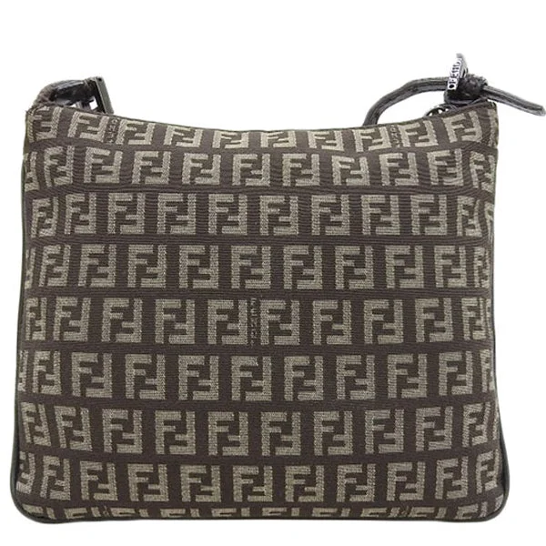 FENDI Ff Zucchino Pattern Shoulder Bag Brown