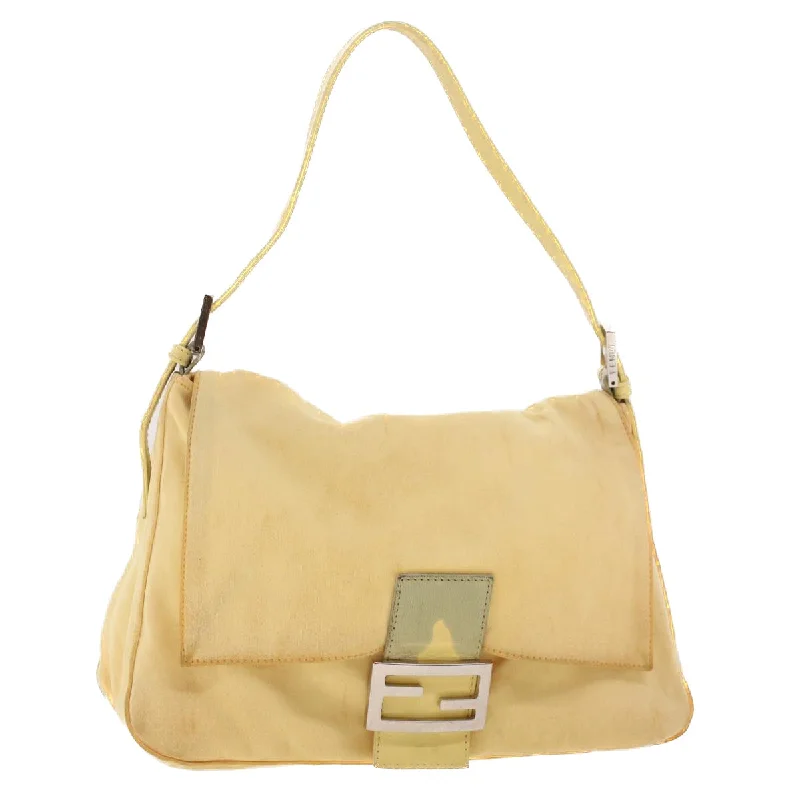 FENDI Mamma Baguette Shoulder Bag Nylon Yellow 2321.26325.018  rd5161