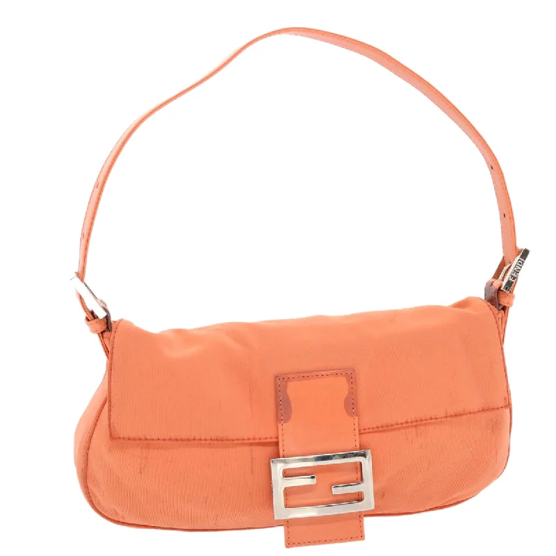 FENDI Mamma Baguette Shoulder Bag Nylon Orange  50148