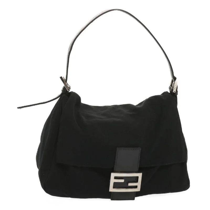 FENDI Mamma Baguette Shoulder Bag Nylon Black  yk11053