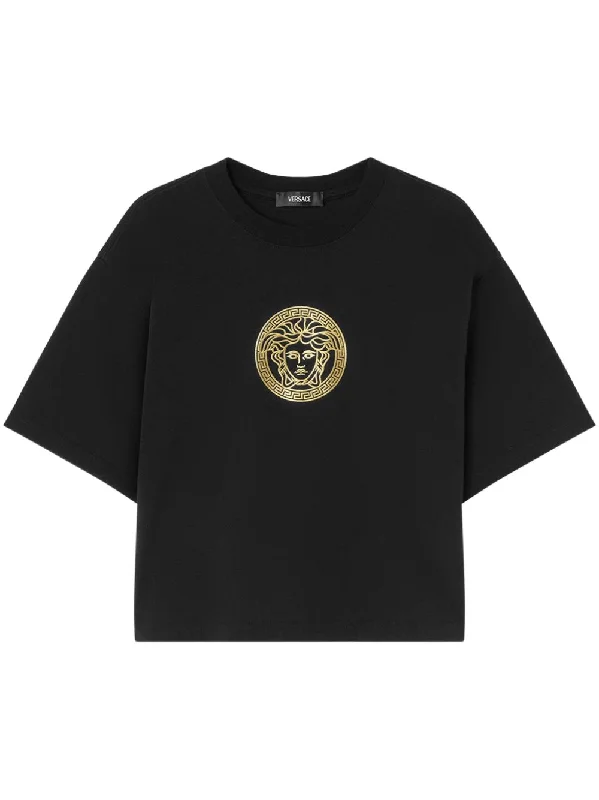 Versace Black Medusa Crop Tee