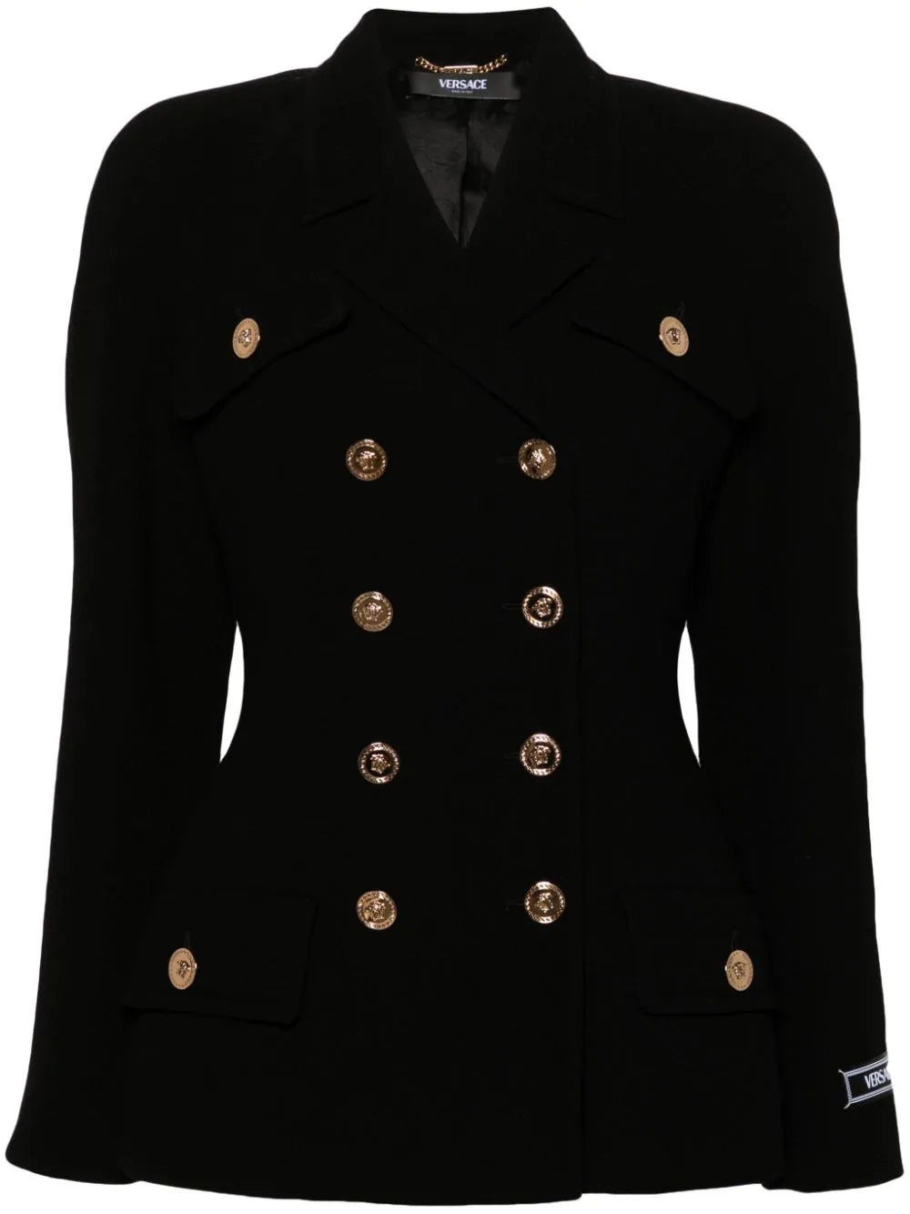 Versace Black Medusa Motif Wool Blazer