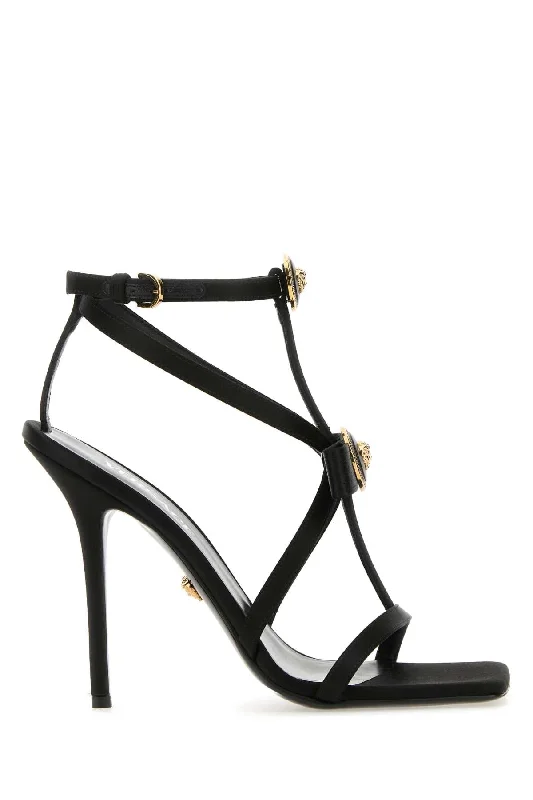 VERSACE Elevated Satin Mini Sandals with 11 cm Heel