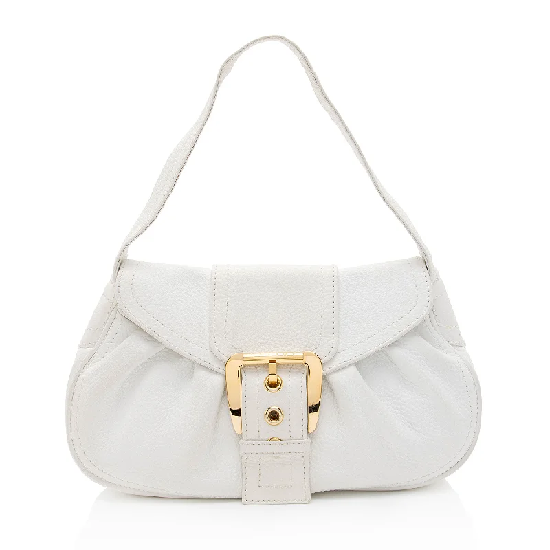 Celine Vintage Leather Buckle Shoulder Bag (SHF-Eqi2Xs)