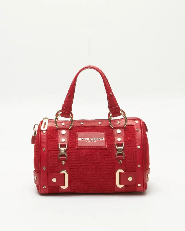 Versace Red Suede Leather Madonna Bag