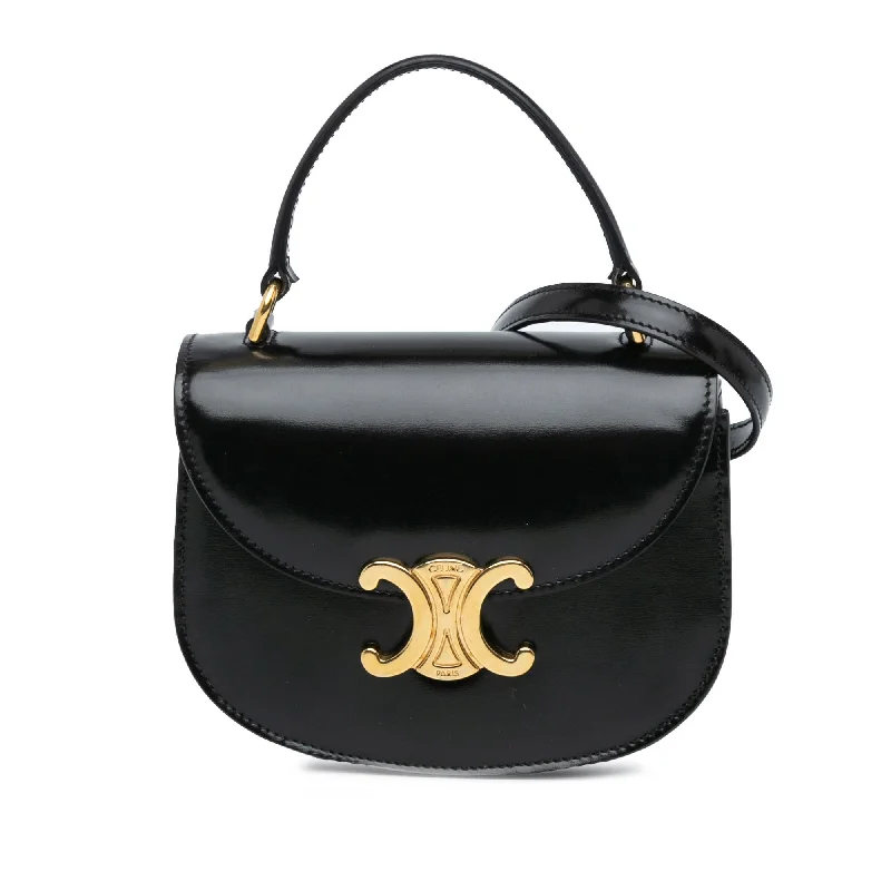 Celine Mini Shiny Calfskin Besace Clea Satchel (SHG-au1NfF)