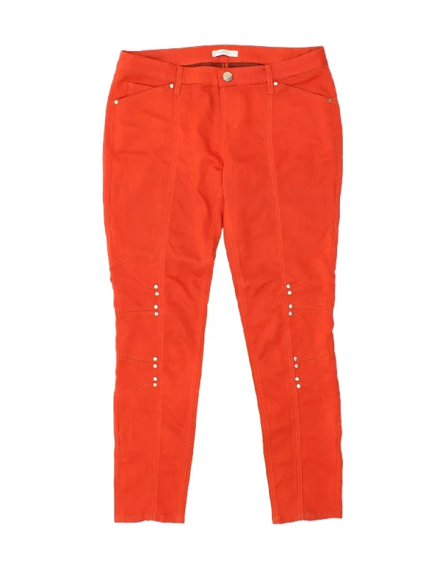 VERSACE Womens Skinny Casual Trousers W29 L28 Orange Modal