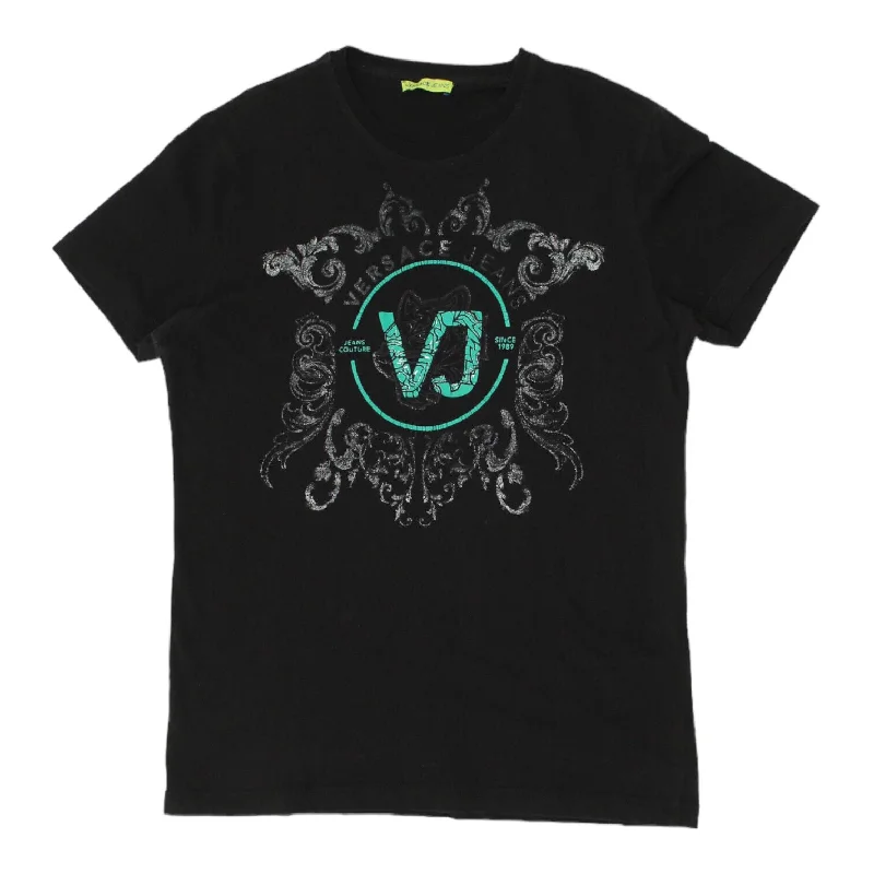 Versace Jeans Couture Black Tshirt | Vintage High End Luxury Designer Medium VTG