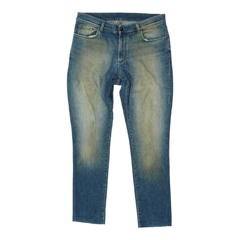 Versace Collection Mens Blue Tapered High Rise Jeans | Vintage Designer Denim