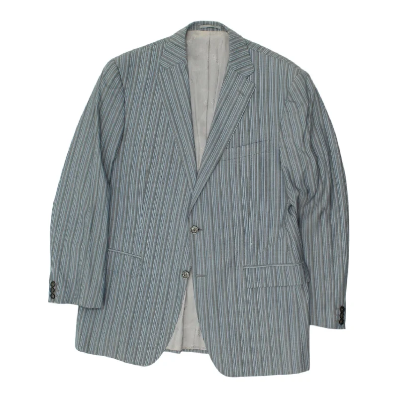 Versace Collection Mens Blue Grey Blazer Jacket | Vintage High End Designer Suit