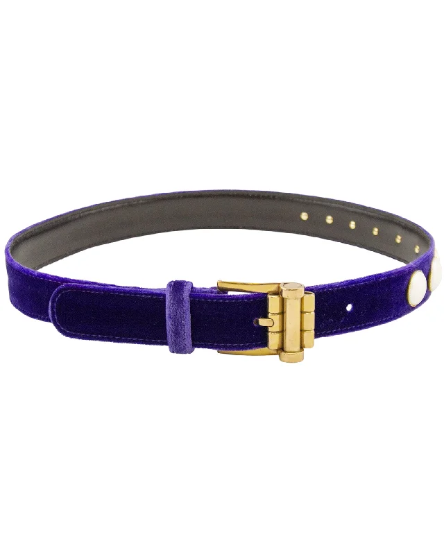 Purple Velvet and Pearl Belt