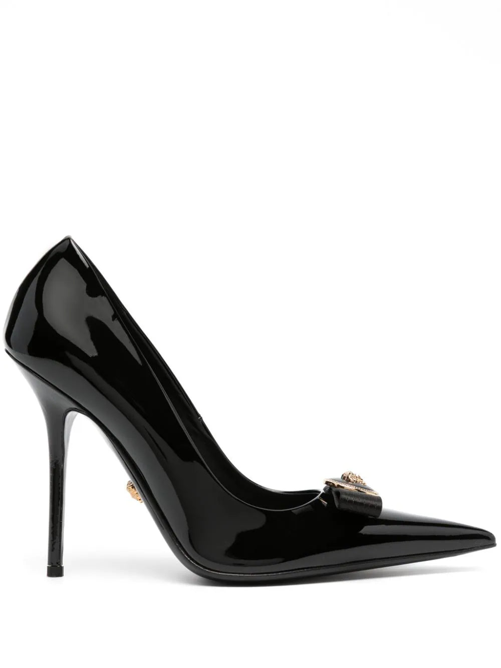 Versace Black Ribbon Patent Pumps