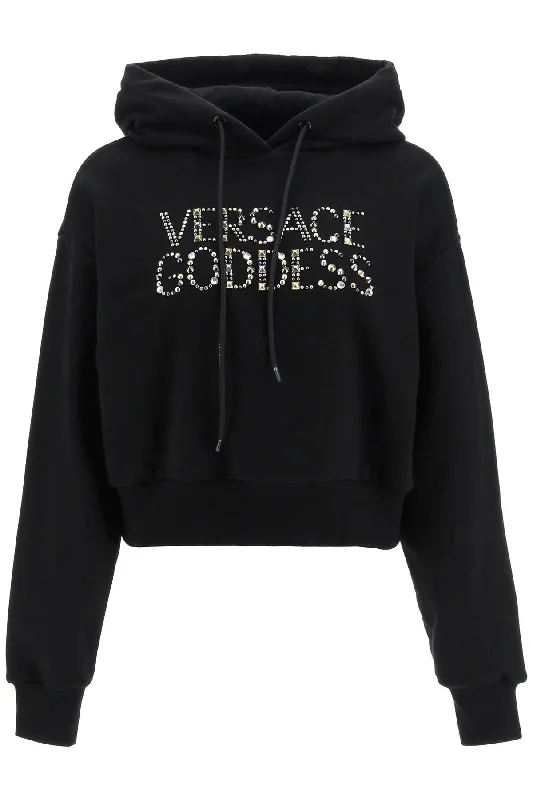 Versace studded logo hoodie