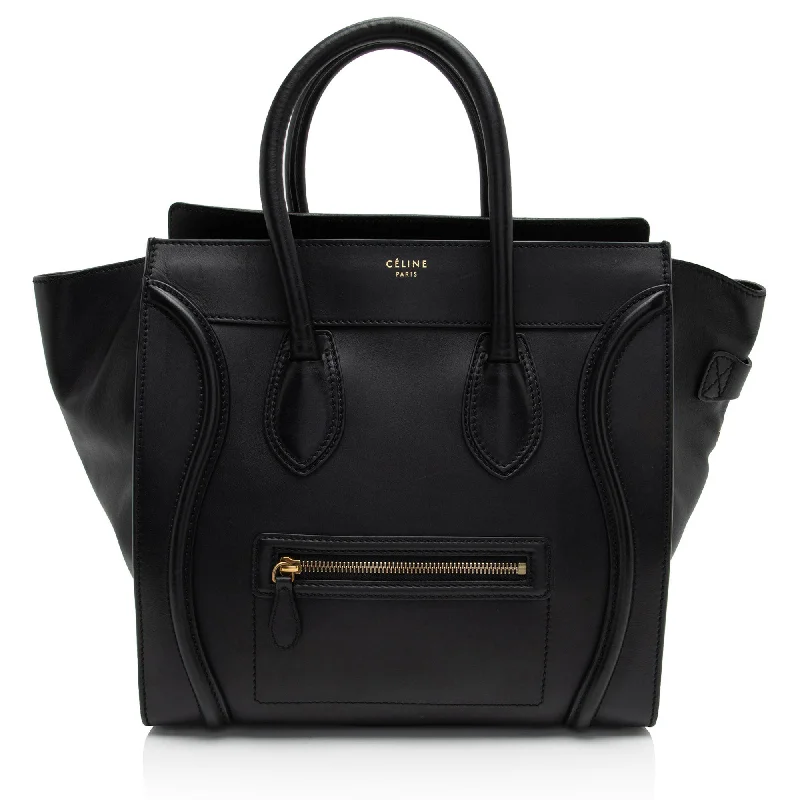 Celine Drummed Calfskin Mini Luggage Tote (SHF-MoYYfB)