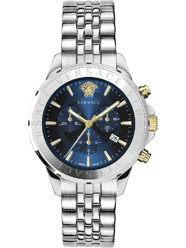 Versace Men's Watch Chrono Signature Blue Bracelet VEV601923