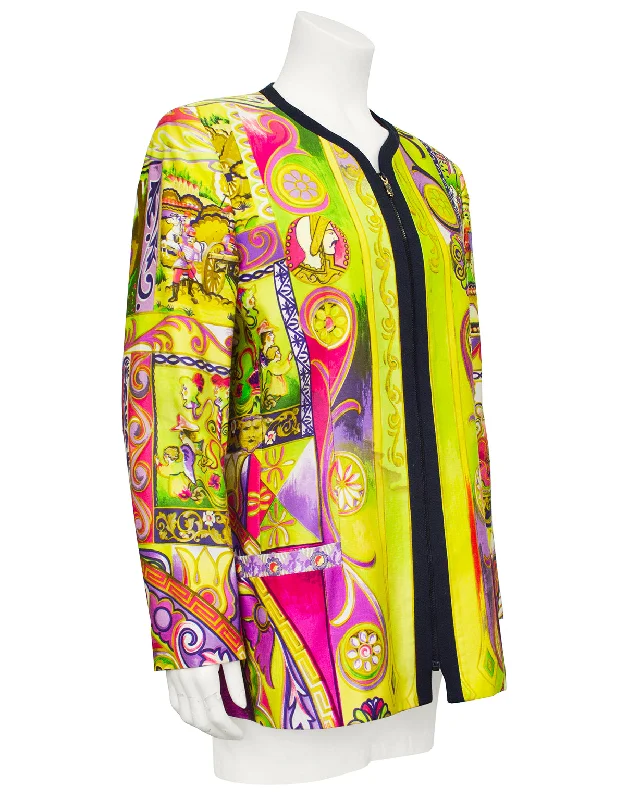 Multi Colour Baroque Jacket with Zipper