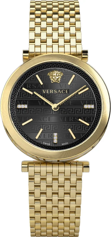 Versace Ladies Watch V-Twist 36mm Black Diamond Bracelet VELS01119