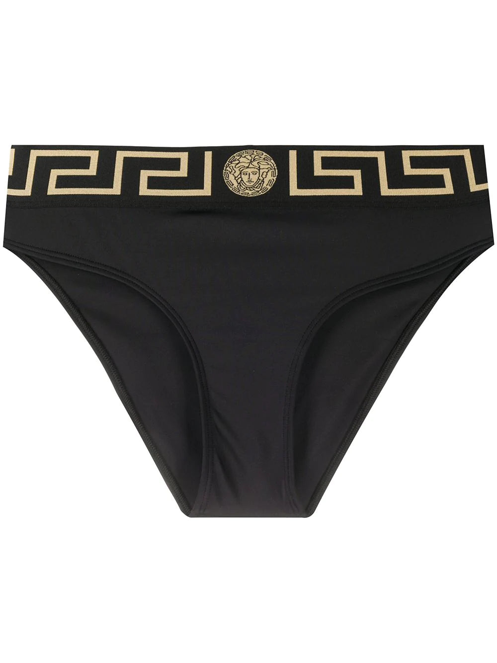 Versace Black Greek Key Swim Bikini Bottom