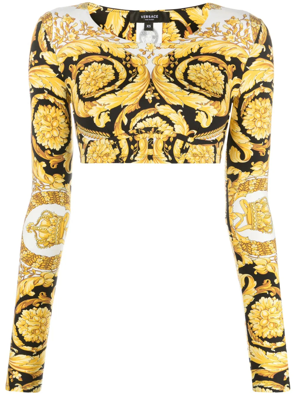 Versace Barocco LS Crop Top