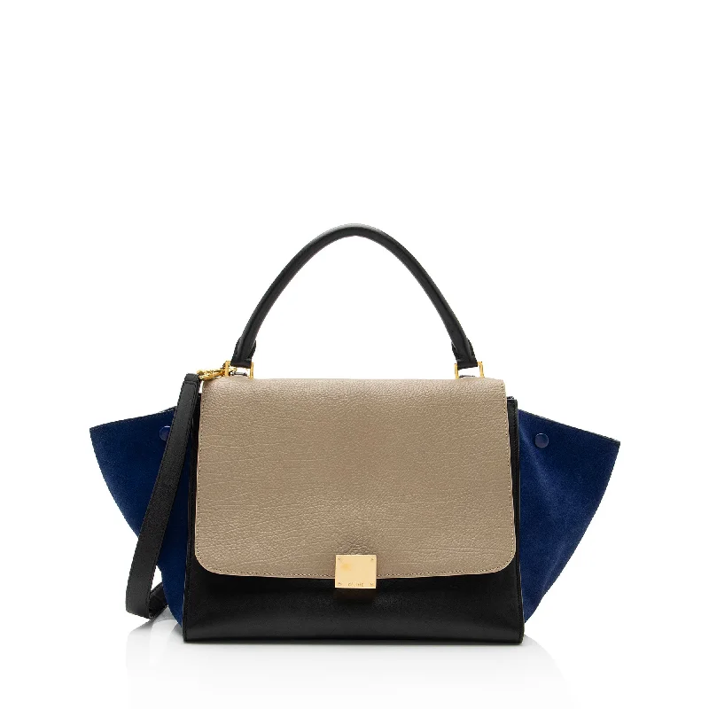 Celine Tricolor Calfskin Medium Trapeze Bag (SHF-BGiPD7)