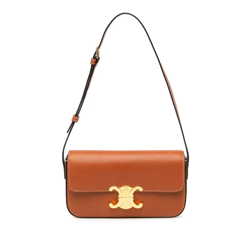 Celine Leather Triomphe Claude Shoulder Bag (SHG-YzdnHf)