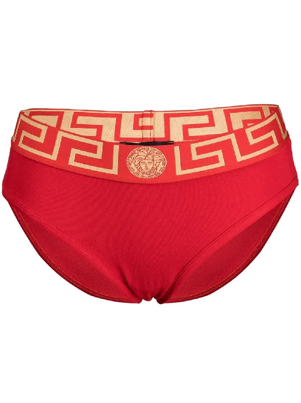 Versace Red Greek Key Brief