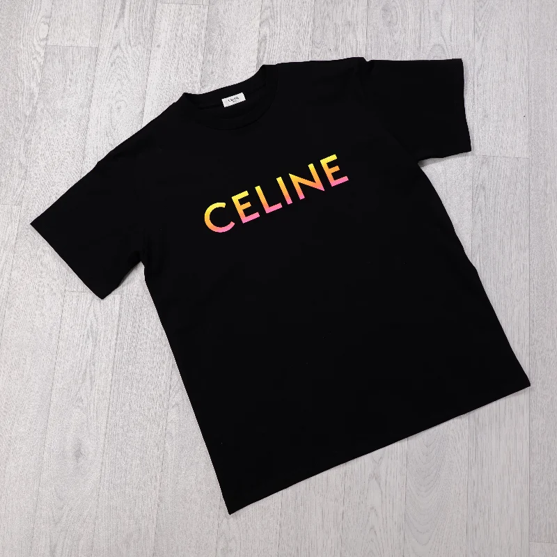 Black Oversized Logo Print T-Shirt.