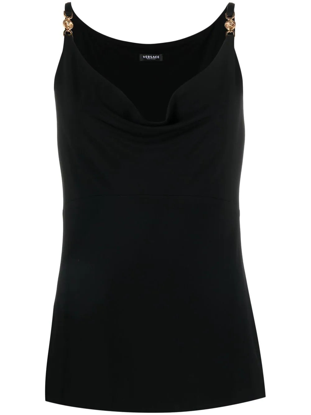 Versace Black Medusa Cowl Neck Top