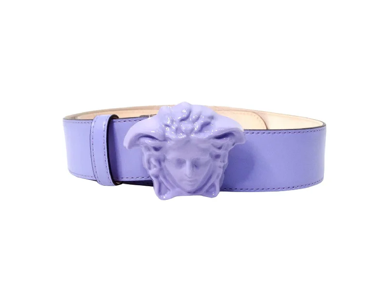 Versace Medusa Light Purple Monochrome Leather Belt