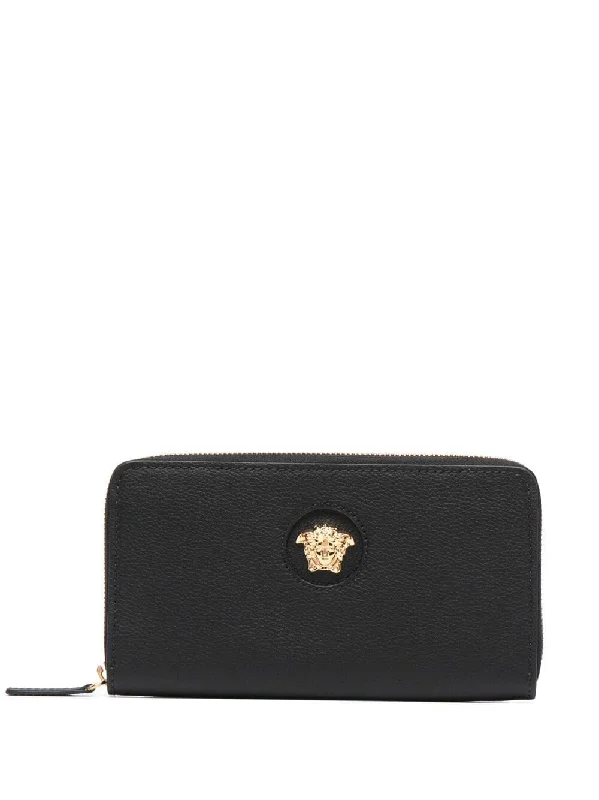 Versace Black La Medusa Continental Wallet