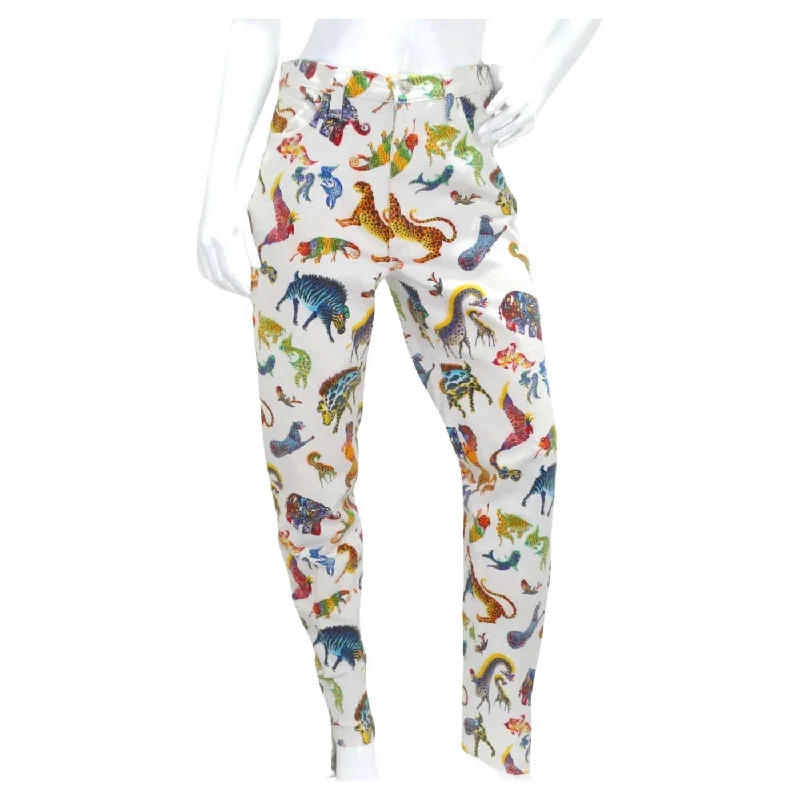 Versace 1990s Fantasy Animals Print Jeans