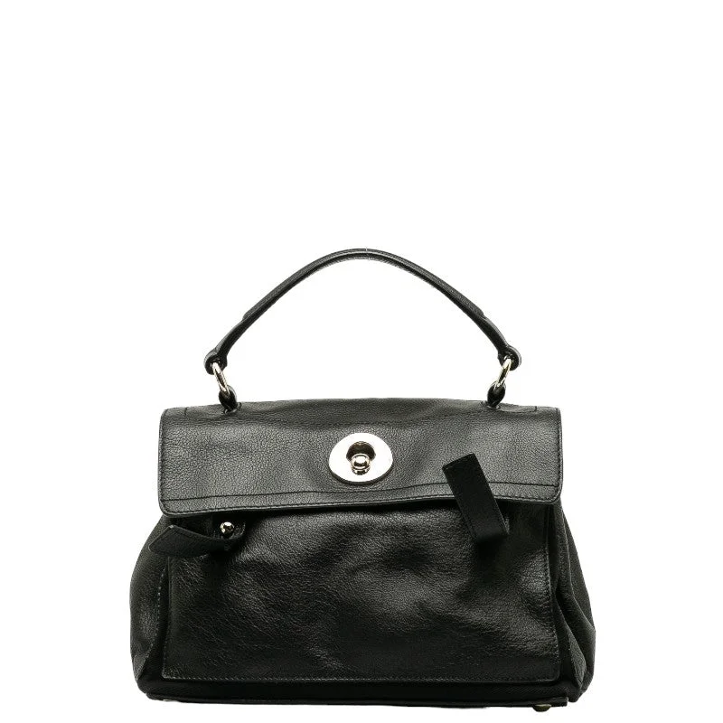 Saint Laurent Muse Top Handle Bag in Calf Leather Black 283761