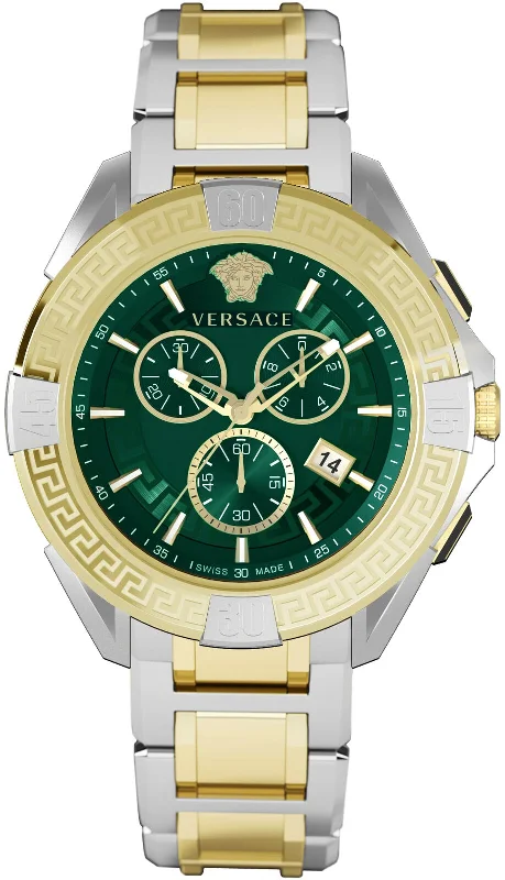 Versace Men's Watch Chrono Sporty 46mm Green Bracelet VE5CA0423