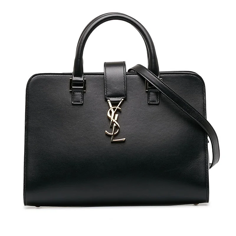 Saint Laurent Business Bag in Calf Leather Black 672667