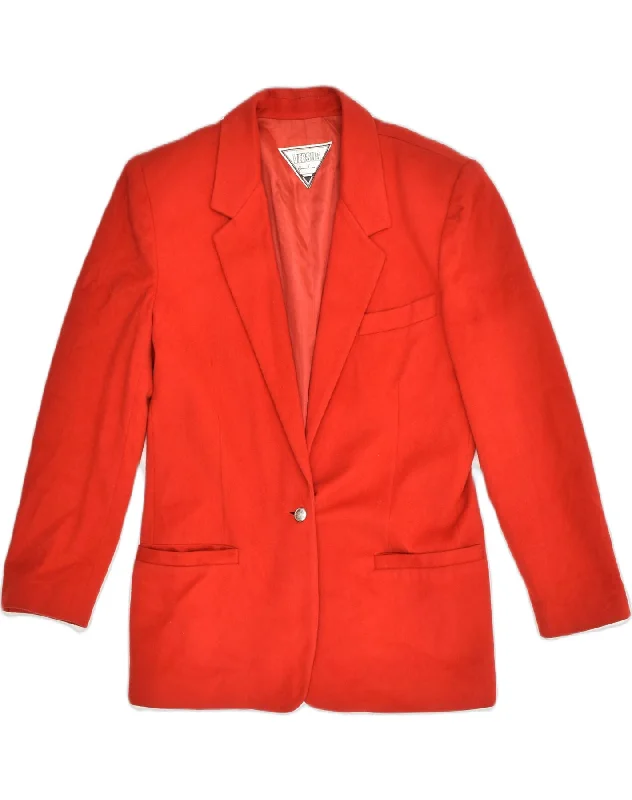 GIANNI VERSACE Womens Versus 1 Button Blazer Jacket IT 42 Medium Red Wool