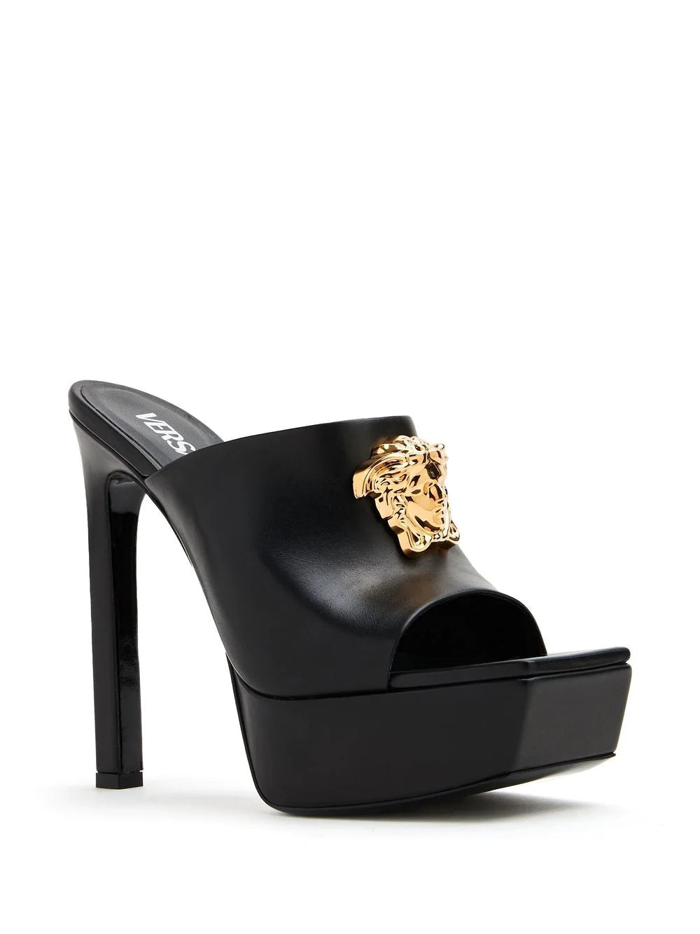 Versace Black La Medusa Platform Mules