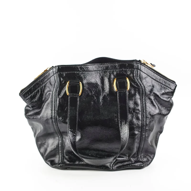 Saint Laurent Downtown Black Patent Bag Black