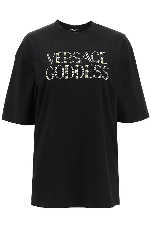 Versace versace goddess t-shirt with studs