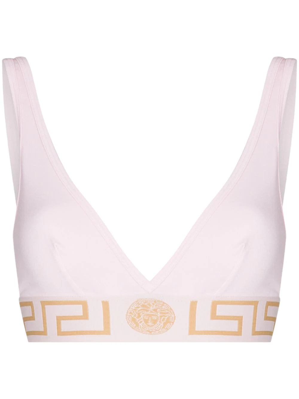 Versace Pink Greek Key Triangle Bra