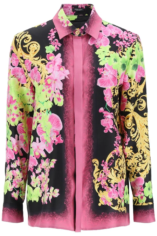 Versace 'medusa orchid' silk shirt