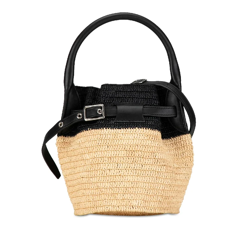 Celine Woven Raffia Nano Bucket Bag (SHG-LfAT5v)