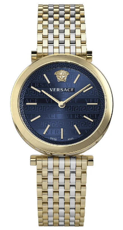 Versace Ladies Watch V-Twist 36mm Blue Two-Tone Bracelet VELS01319