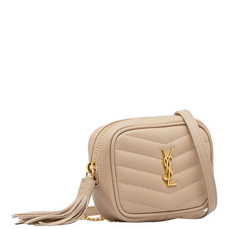 Saint Laurent Mini Lou Bag in Grained Leather Beige 635088