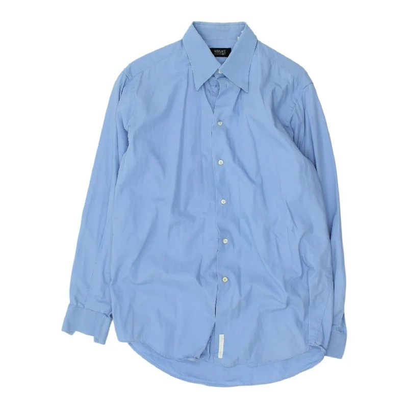 Versace Classic V2 Mens Blue Button Up Shirt | Vintage Formal High End Designer