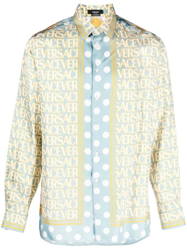 VERSACE LA VACANZA Shirts Clear Blue