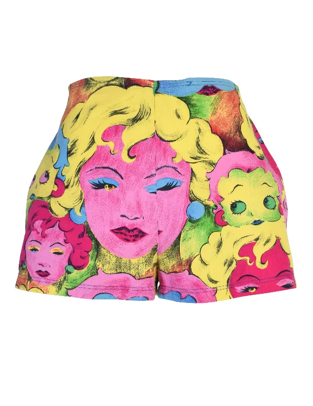 Versace Vintage SS 1991 Pop Art Colorful Print Shorts